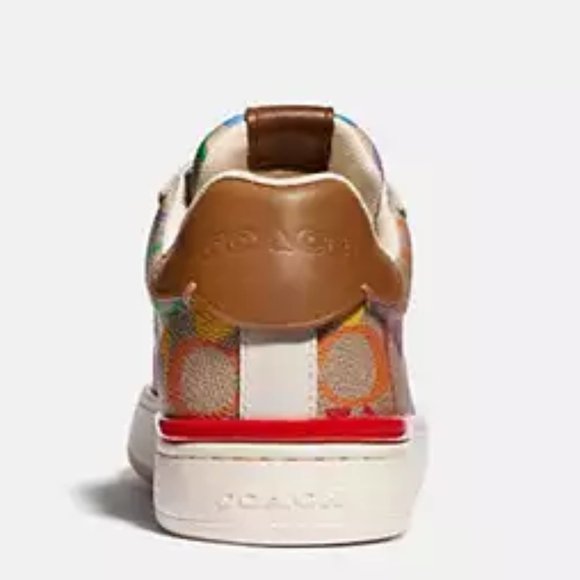 🌈 Coach Lowline Low Top Sneaker In Rainbow Signature Canvas - Picture 6 of 14